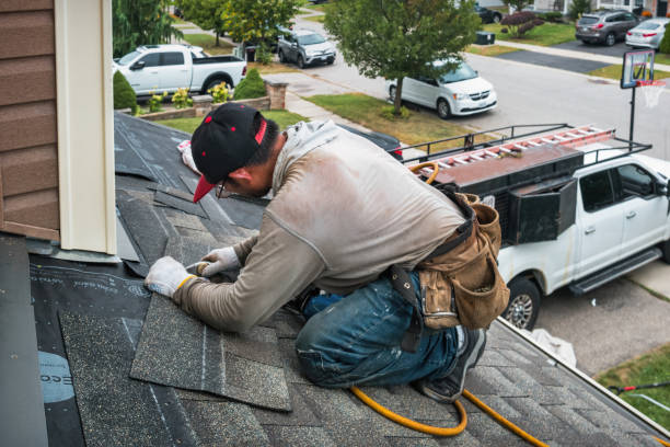 Professional Gutter Repair And Installation technician working in Albertson, NY